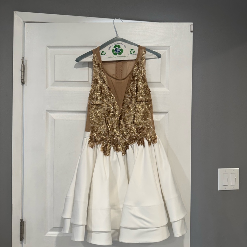 Elegant Gold and White Dress